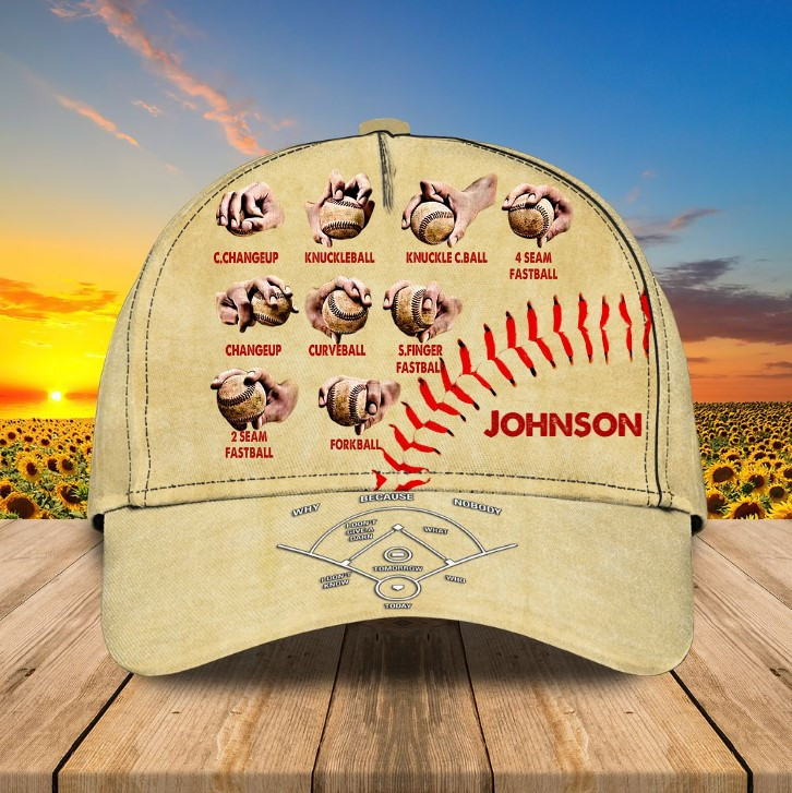 Personalized Baseball Pitching Grips, Baseball Knowledge Cap for Baseball Players Trucker Hats Custom Hats Gifts For Men & Women