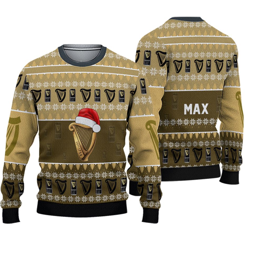Personalized Basic Guinness Christmas Ugly 3D Sweater