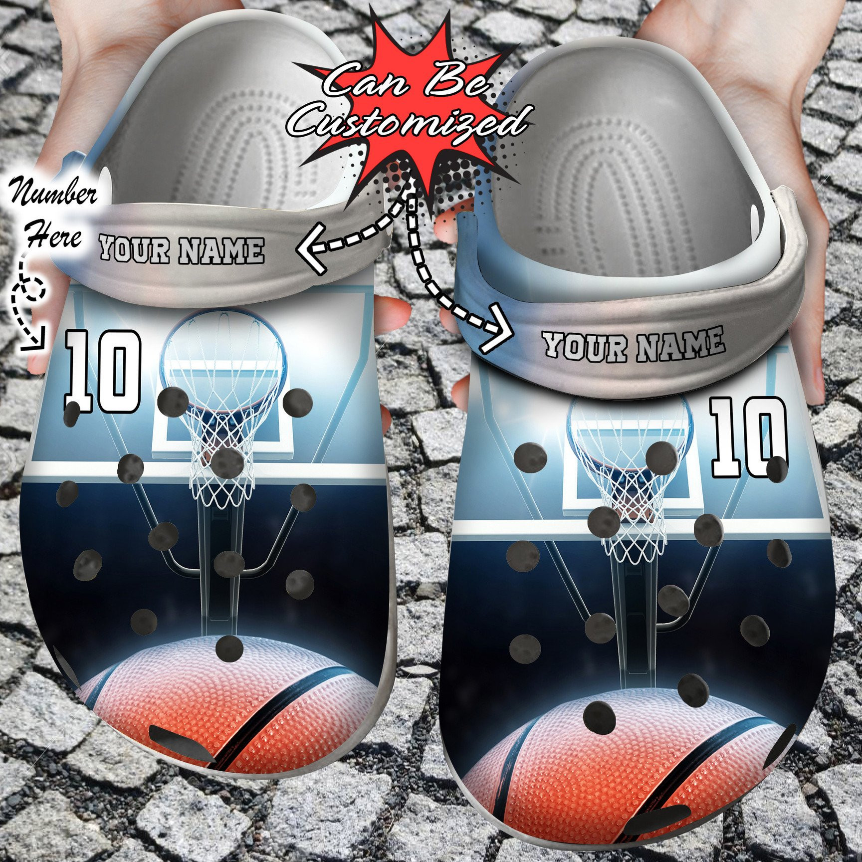 Personalized Basketball Lights clog Shoes Sport