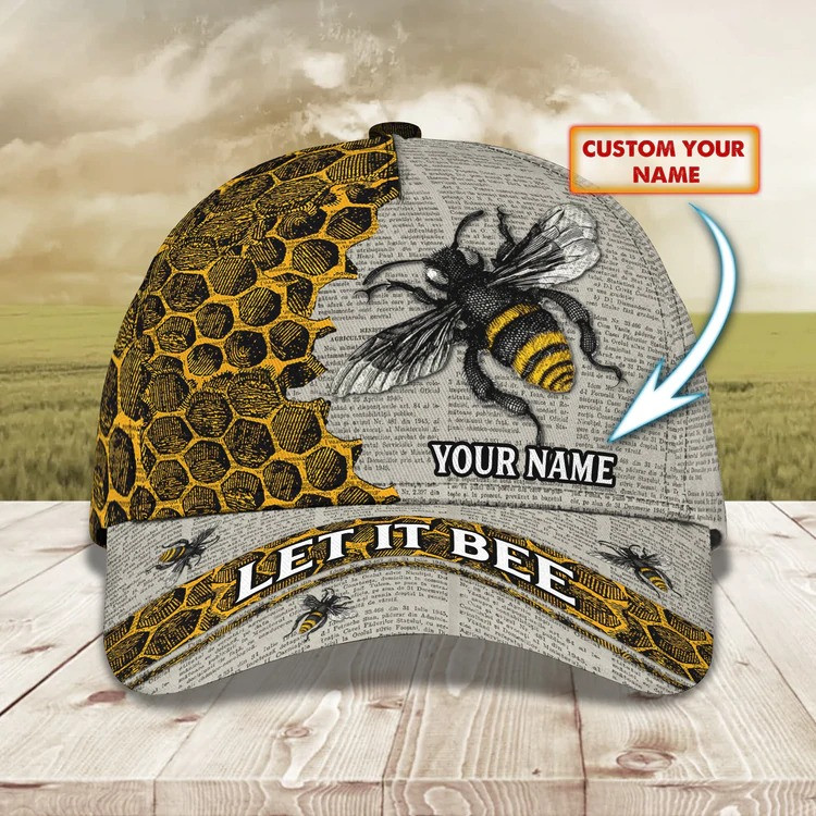Personalized Bee Cap 3D All Over Prints for Bee Farmer, Gift for Bee Lovers Hat Trucker Hats Custom Hats Gifts For Men & Women