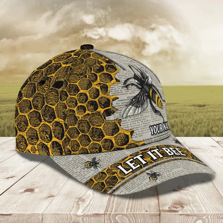 Personalized Bee Cap 3D All Over Prints for Bee Farmer, Gift for Bee Lovers Hat Trucker Hats Custom Hats Gifts For Men & Women