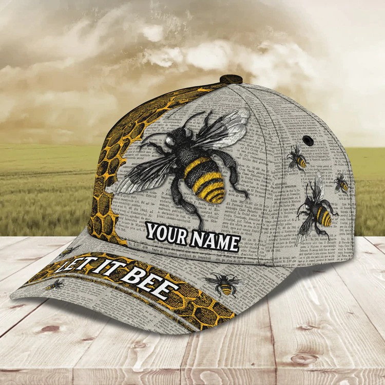 Personalized Bee Cap 3D All Over Prints for Bee Farmer, Gift for Bee Lovers Hat Trucker Hats Custom Hats Gifts For Men & Women