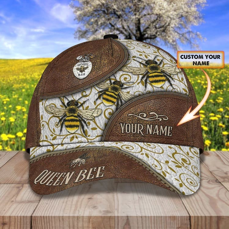 Personalized Bee Cap for Bee Lovers, Let It Bee Vintage Hive Bee 3D Baseball Cap Trucker Hats Custom Hats Gifts For Men & Women