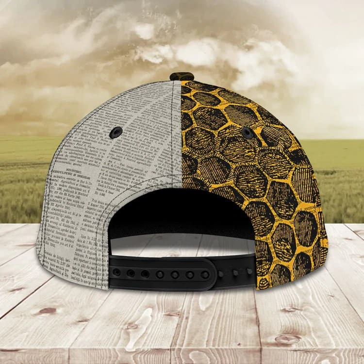 Personalized Bee Cap for Bee Lovers, Let It Bee Vintage Hive Bee 3D Baseball Cap Trucker Hats Custom Hats Gifts For Men & Women