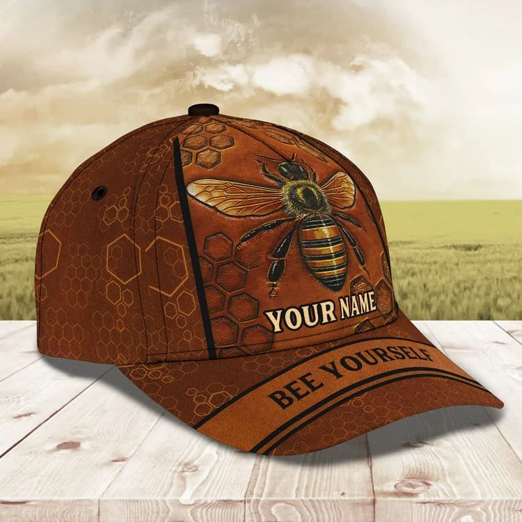 Personalized Bee Keeper Bee Cap for Farmer, Custom Name Bee Hat for Husband and Wife Trucker Hats Custom Hats Gifts For Men & Women