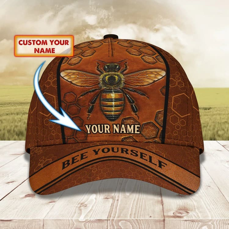 Personalized Bee Yourself Cap for Men & Women Bee Lovers, Custom Name Bee Hat Trucker Hats Custom Hats Gifts For Men & Women