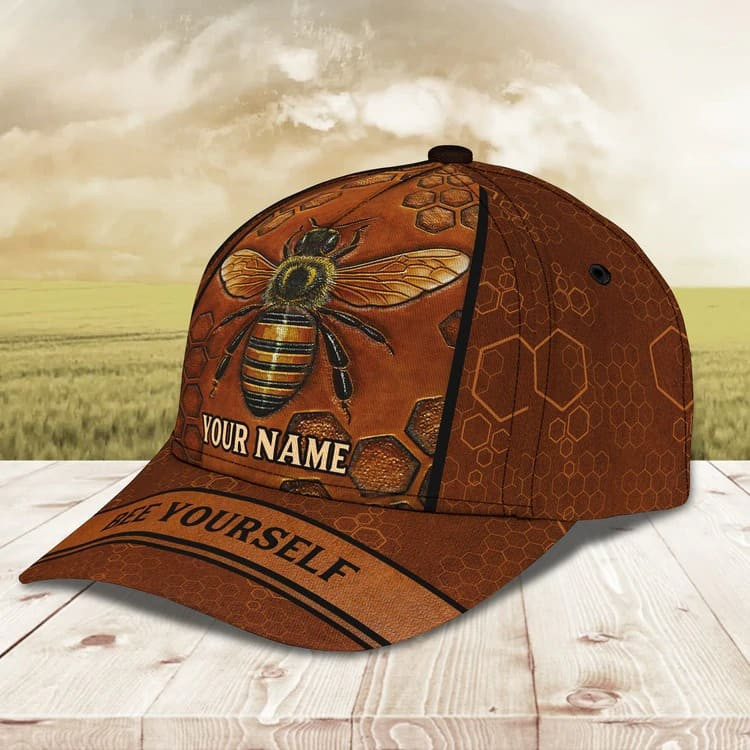 Personalized Bee Yourself Cap for Men & Women Bee Lovers, Custom Name Bee Hat Trucker Hats Custom Hats Gifts For Men & Women