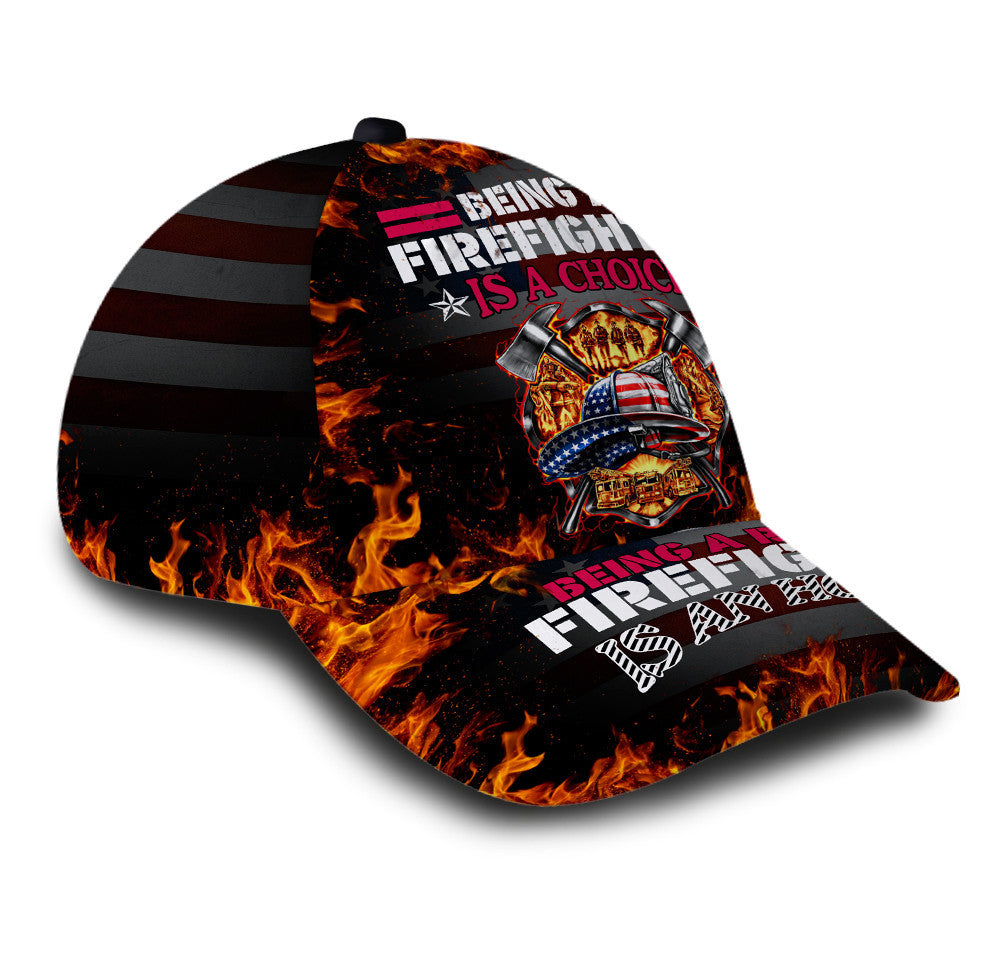 Personalized Being A Retired Firefighter Is An Honor Black Hat Classic Cap Trucker Hats Custom Hats Gifts For Men & Women