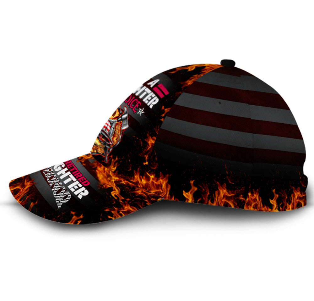 Personalized Being A Retired Firefighter Is An Honor Black Hat Classic Cap Trucker Hats Custom Hats Gifts For Men & Women