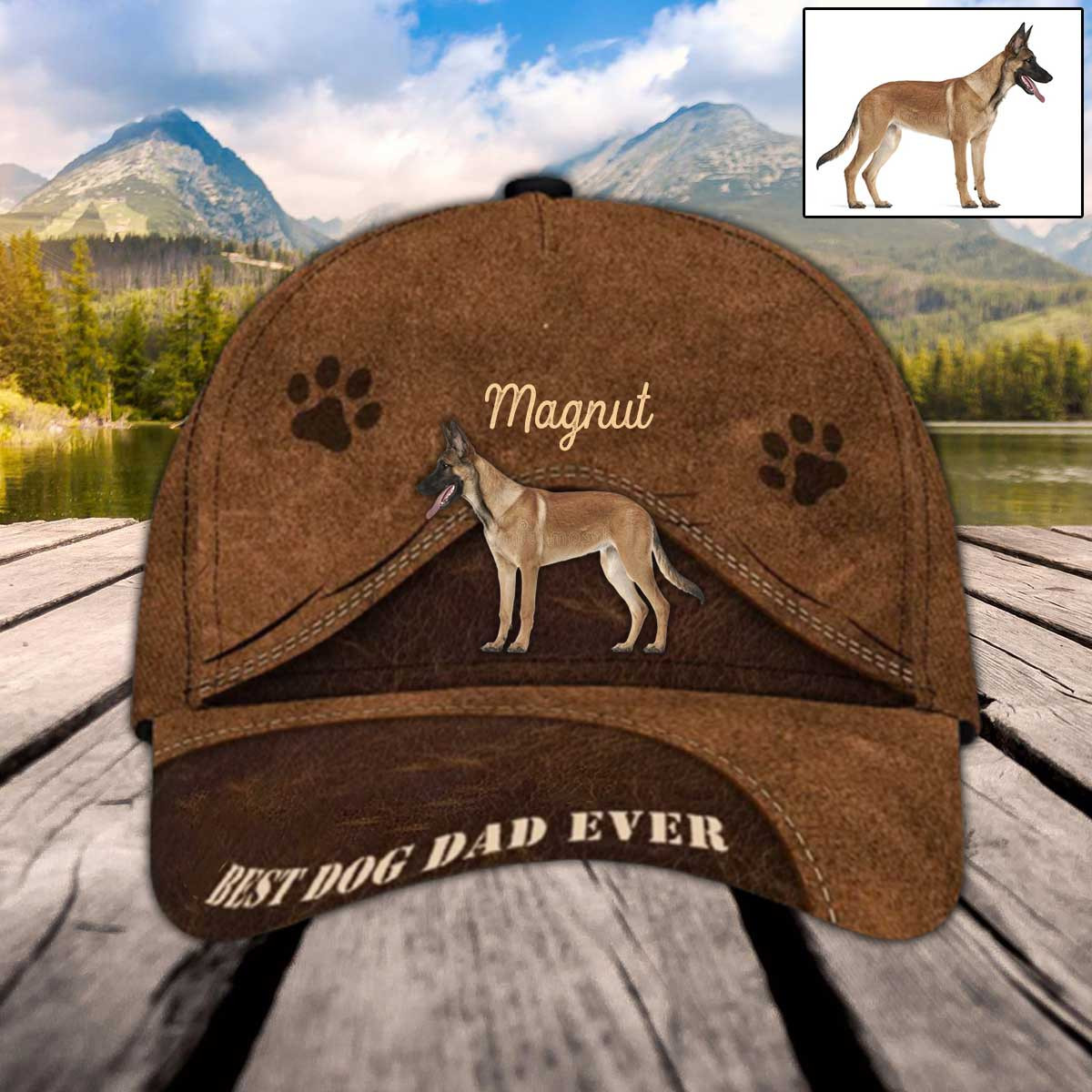 Personalized Belgian Shepherd Hat, Custom Photo Belgian Shepherd Cap 3D for Dad Trucker Hats Custom Hats Gifts For Men & Women