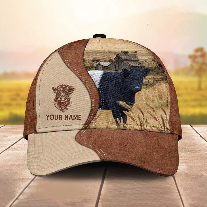 Personalized Belted Galloway Customized Name Choco Cap for Men Trucker Hats Custom Hats Gifts For Men & Women