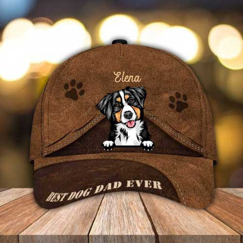 Personalized Bernese Mountain Hat, Custom Photo Bernese Mountain Cap 3D for Mom & Dad Trucker Hats Custom Hats Gifts For Men & Women