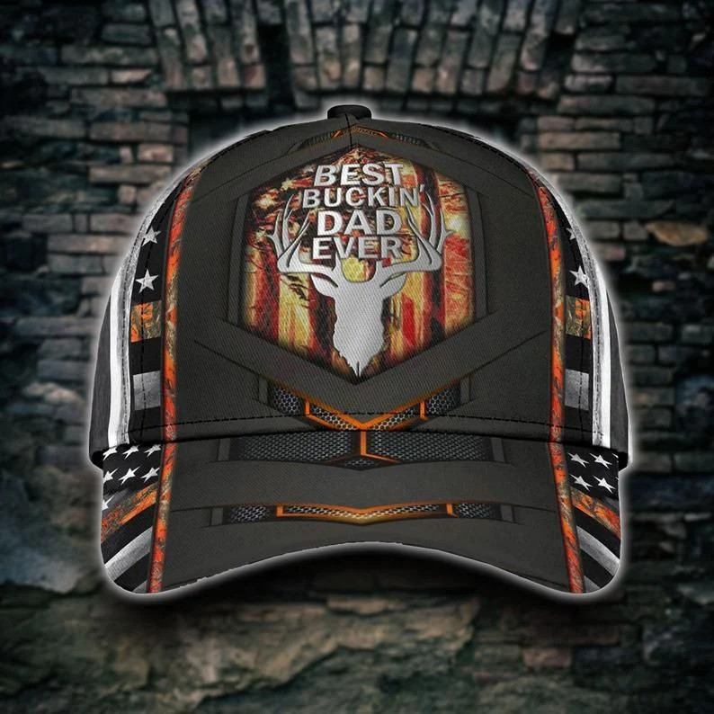 Personalized Best Buckin' Daddy Ever Classic Cap for Father, Custom Name Buckin' Hat for Him Trucker Hats Custom Hats Gifts For Men & Women
