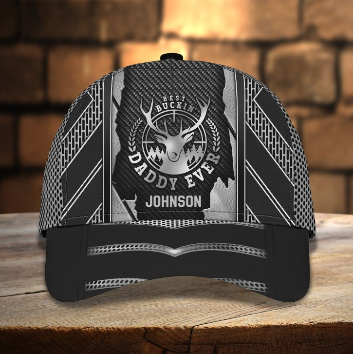 Personalized Best Buckin' Daddy Ever Classic Cap for Father, Custom Name Buckin' Hat for Him Trucker Hats Custom Hats Gifts For Men & Women