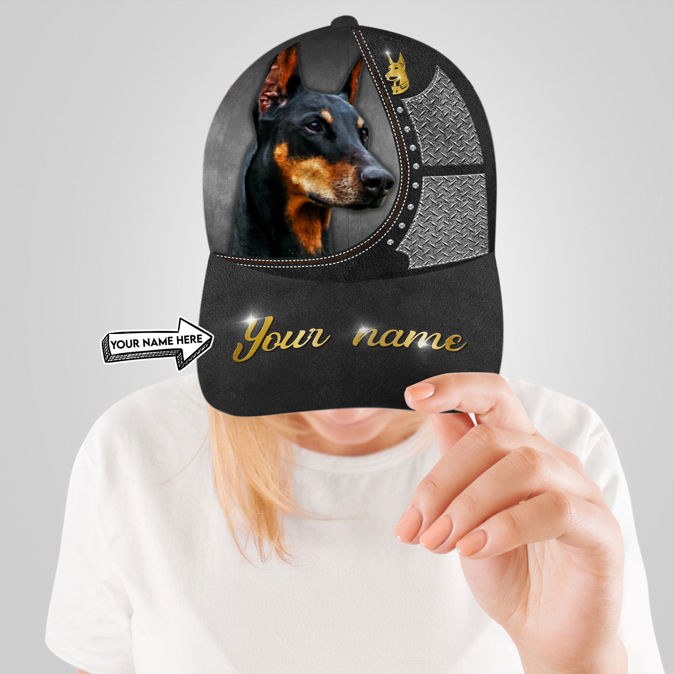 Personalized Best Doberman Dog Hat Classic Cap Trucker Hats Custom Hats Gifts For Men & Women
