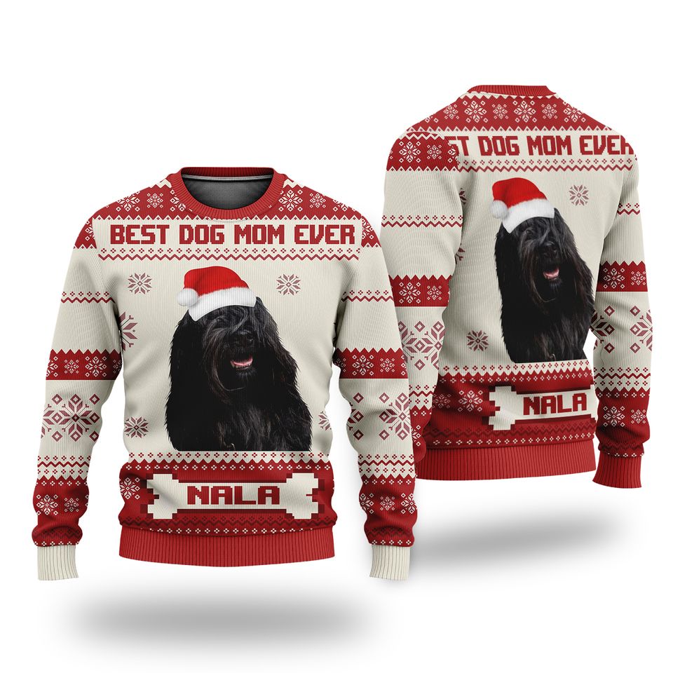 Personalized Best Dog Mom And Dog Dad Ever Ugly Christmas Sweater