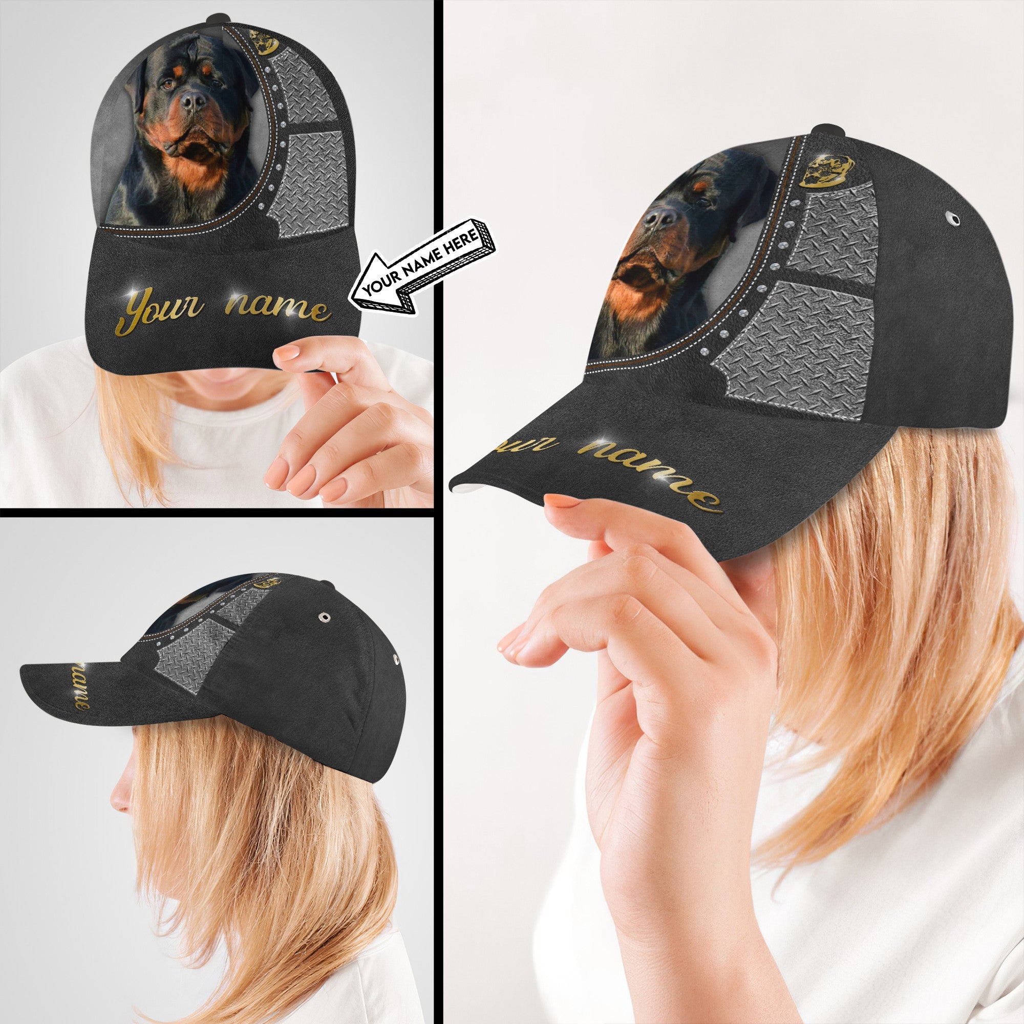 Personalized Best Rottweiler Dog Hat Classic Cap Trucker Hats Custom Hats Gifts For Men & Women