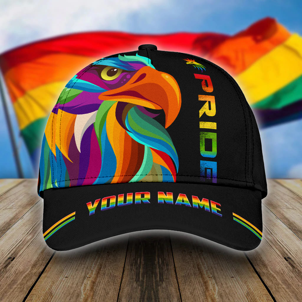 Personalized Black African American LGBT Eagle Classic Cap for LGBT Pride Month Headwear Outfit Trucker Hats Custom Hats Gifts For Men & Women