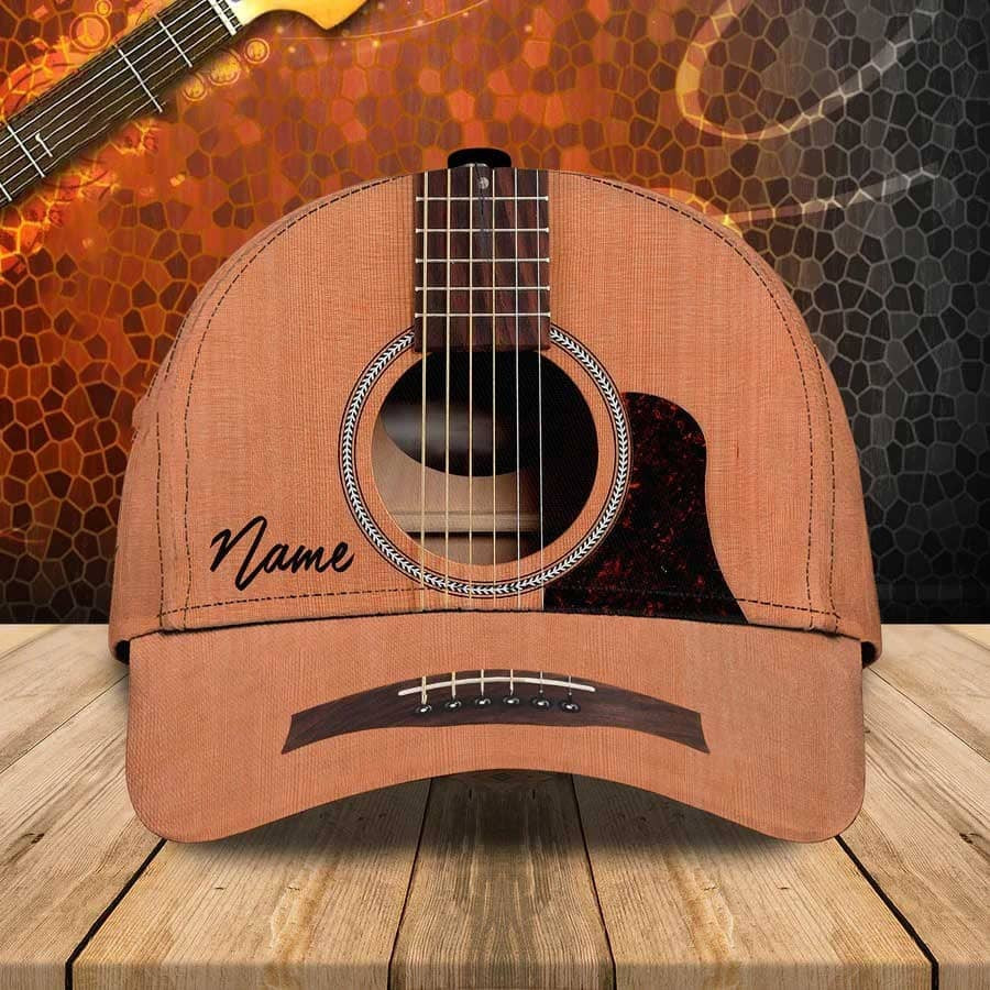 Personalized Black and White Guitar Hat for Men, Guitar Players Classic Cap for Him Trucker Hats Custom Hats Gifts For Men & Women