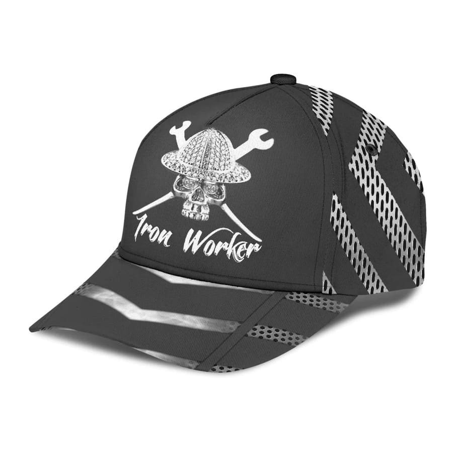 Personalized Black and White Ironworker Classic Cap for Men, Ironworker Hats for Husband, Dad Trucker Hats Custom Hats Gifts For Men & Women
