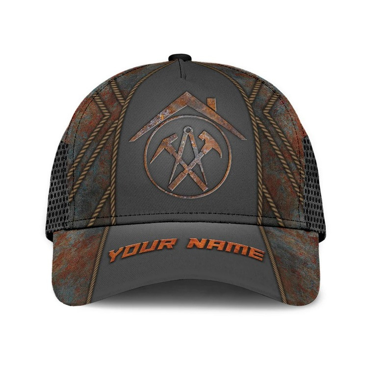 Personalized Black and White Roofer Classic Cap for Men, Custom Name Roofer Hat Job Pride Gift for Him Trucker Hats Custom Hats Gifts For Men & Women