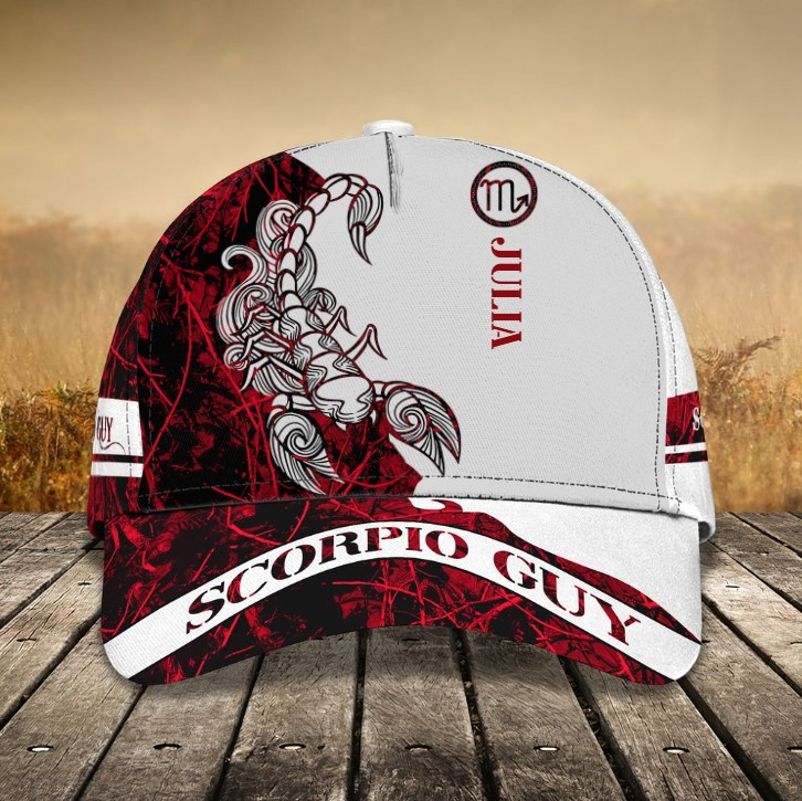 Personalized Black and White Scorpio Zodiac Classic Cap for Men, Women, Scorpio Zodiac Sign Hats Trucker Hats Custom Hats Gifts For Men & Women