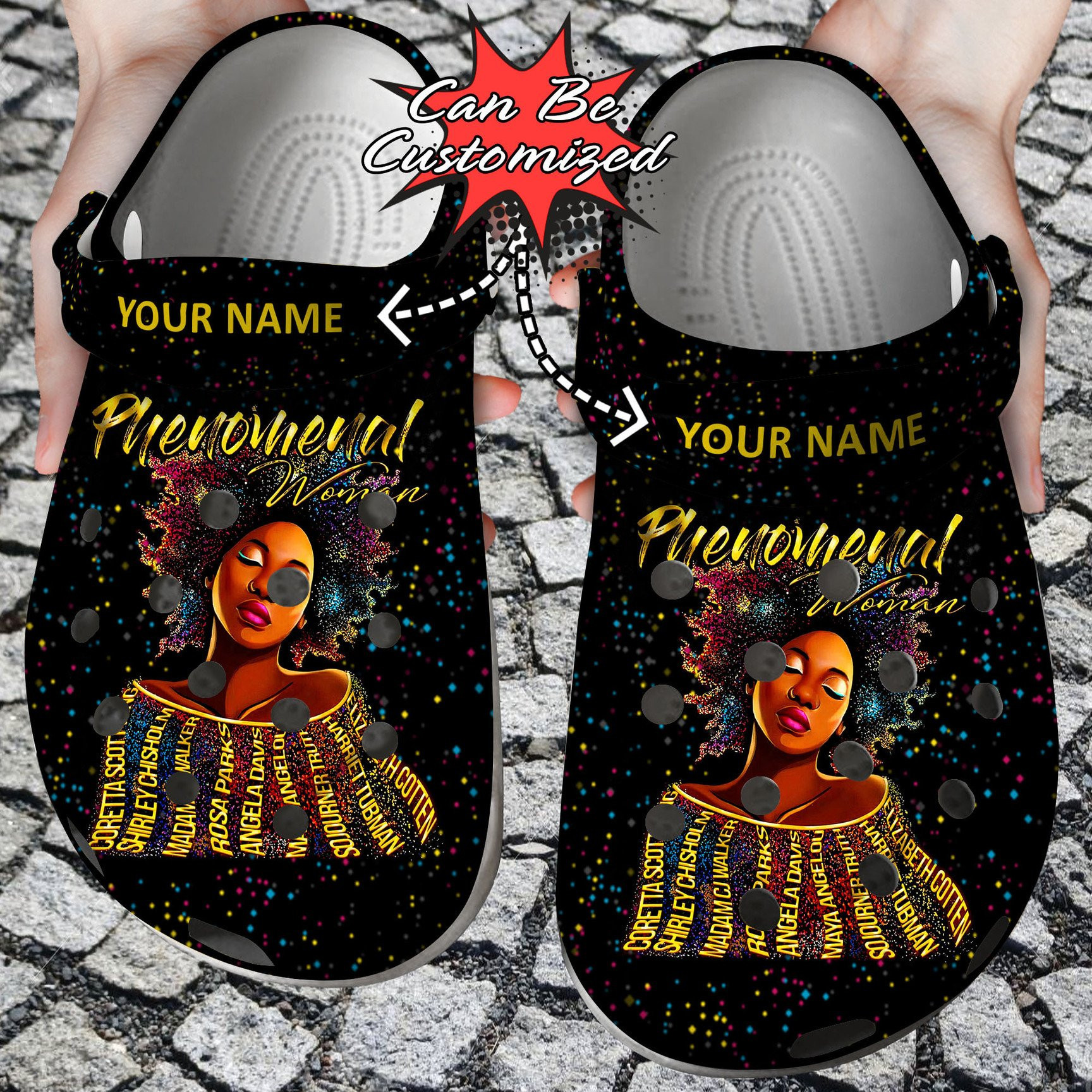 Personalized Black Girl Phenomenal Woman clog Shoes Custom