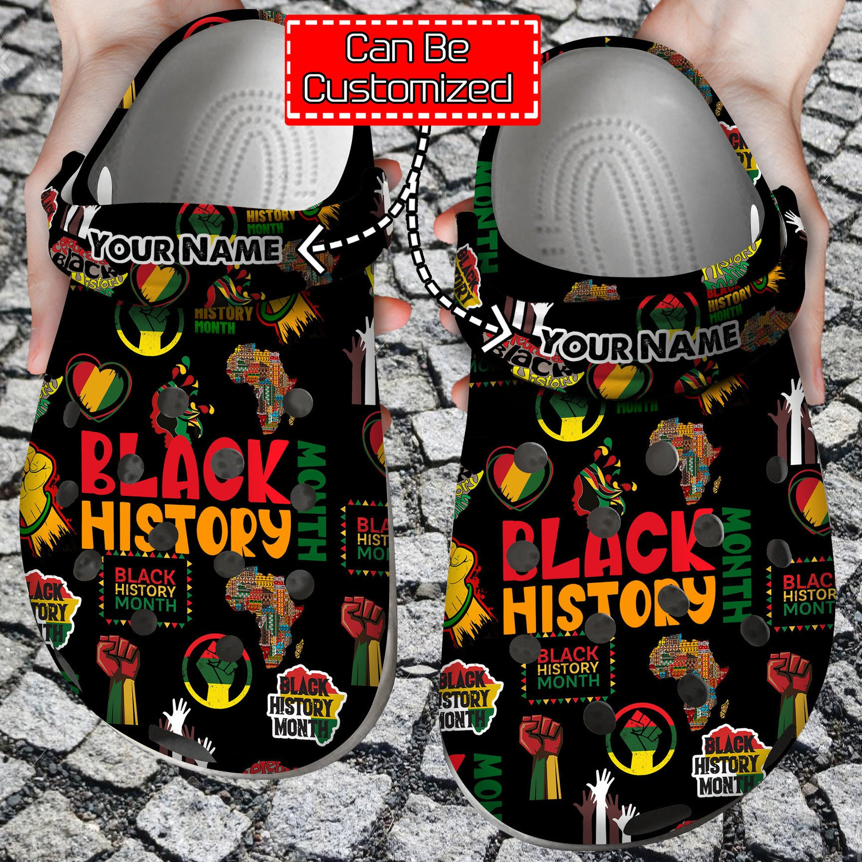 Personalized Black History Month African American Classic Clogs Shoes