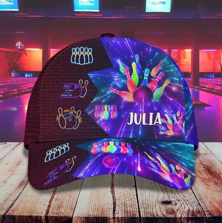 Personalized Blue Bowling Classic Cap for Men, Bowling Team Gift, Bowling Hats Uniform for Friends Trucker Hats Custom Hats Gifts For Men & Women