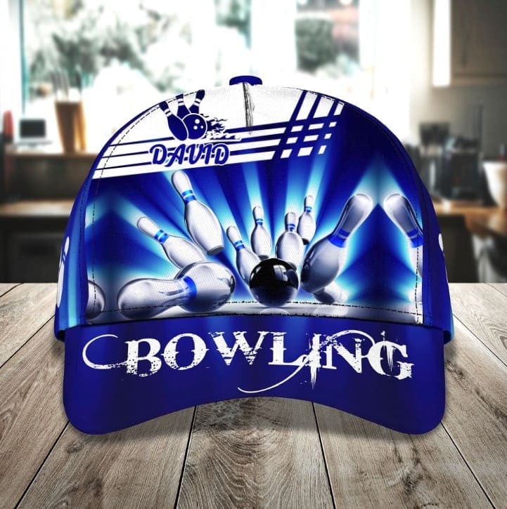 Personalized Blue Bowling Classic Cap for Men, Bowling Team Gift, Bowling Hats Uniform for Friends Trucker Hats Custom Hats Gifts For Men & Women