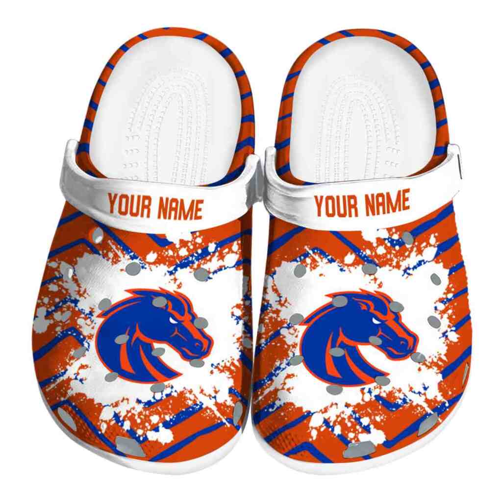 Personalized Boise State Broncos Zigzag Paint Burst ClogTVC1801778