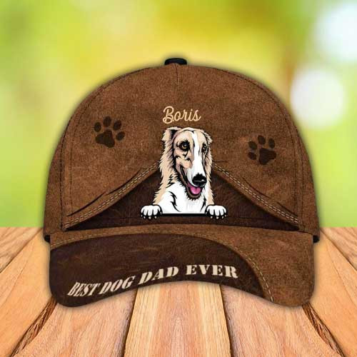 Personalized Borzoi Hat, Custom Name Borzoi Cap 3D Classic for Borzoi Lovers Trucker Hats Custom Hats Gifts For Men & Women