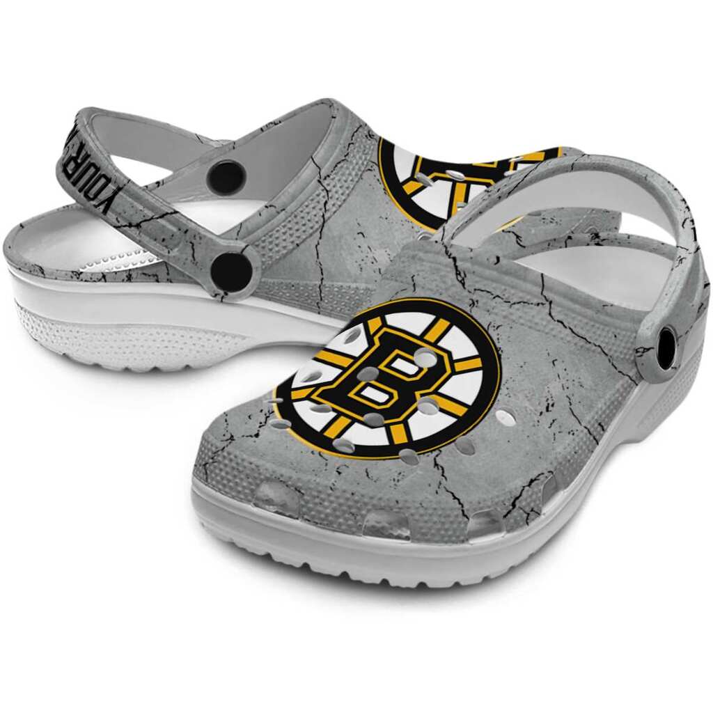Personalized Boston Bruins Cracked Texture ClogTVC1801876 - Image 3