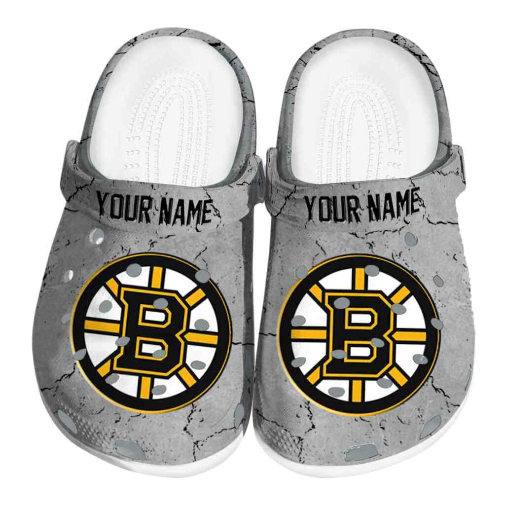 Personalized Boston Bruins Cracked Texture ClogTVC1801876