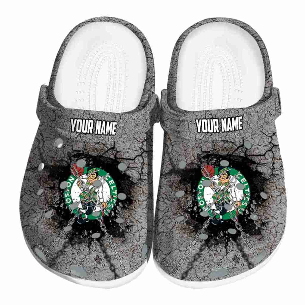 Personalized Boston Celtics Cracked Ground Texture ClogTVC1801913