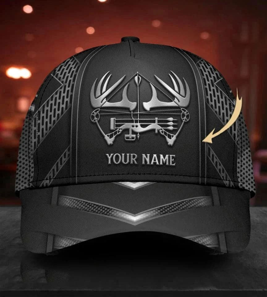 Personalized Bowhunting 3D Classic Cap for Bow Hunter Custom Name Bow Hunter Hat Trucker Hats Custom Hats Gifts For Men & Women