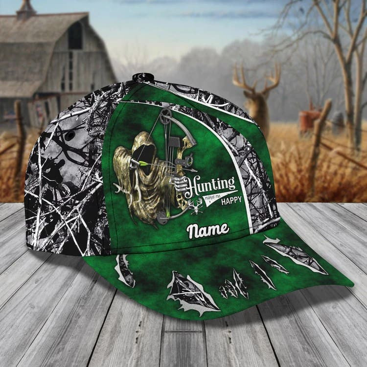 Personalized Bowhunting 3D Classic Cap for Bow Hunter Custom Name Bow Hunter Hat Trucker Hats Custom Hats Gifts For Men & Women