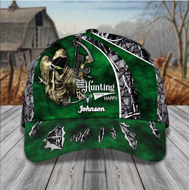 Personalized Bowhunting 3D Classic Cap for Bow Hunter Custom Name Bow Hunter Hat Trucker Hats Custom Hats Gifts For Men & Women