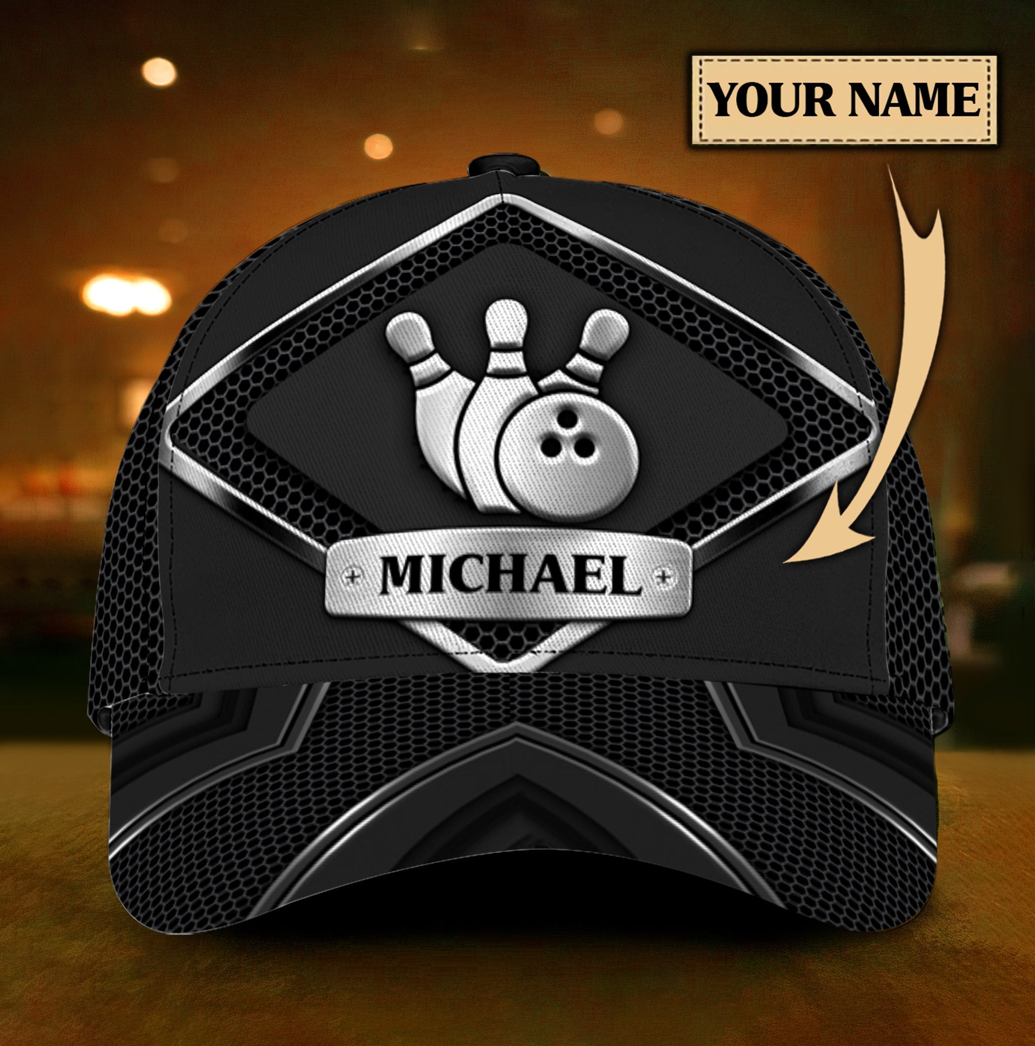 Personalized Bowling Classic Cap, Gift for Bowling Lovers, Bowling Players Trucker Hats Custom Hats Gifts For Men & Women