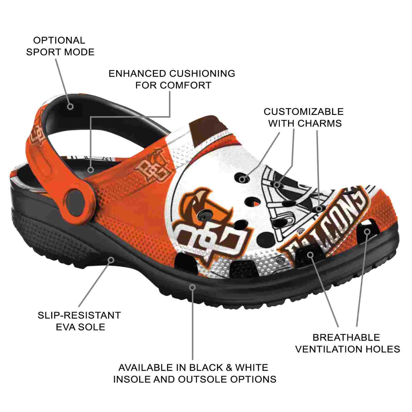 Personalized Bowling Green Falcons Football Helmet ClogTVC1801801 - Image 5