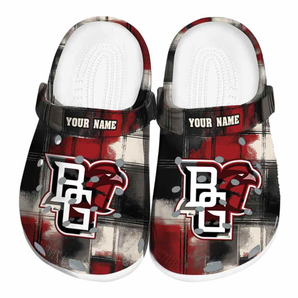 Personalized Bowling Green Falcons Plaid Fusion ClogTVC1801760