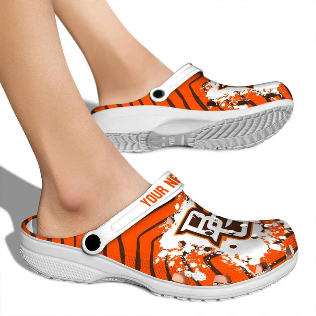 Personalized Bowling Green Falcons Zigzag Paint Burst ClogTVC1801778 - Image 2