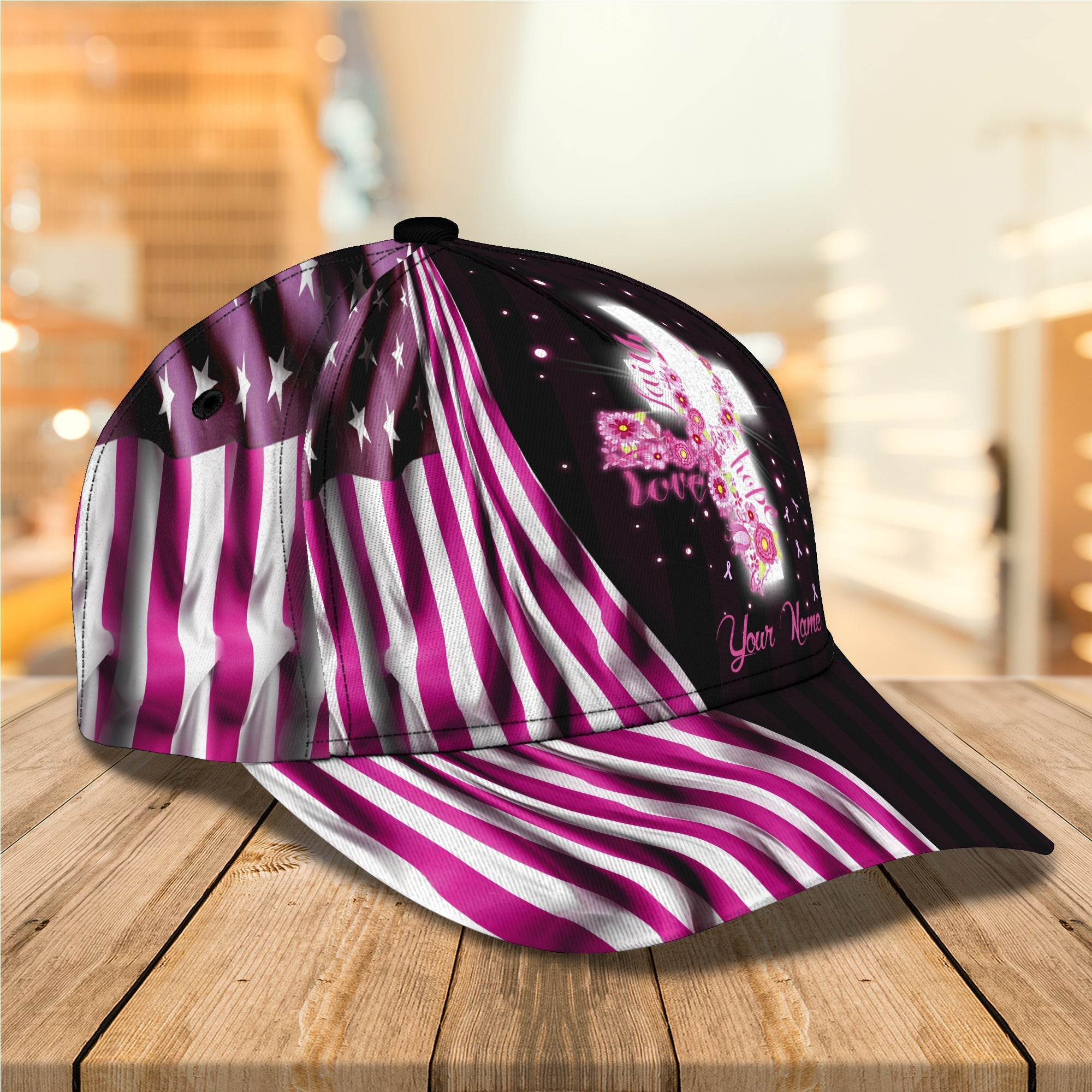 Personalized Breast Cancer Awareness Cap Trucker Hats Custom Hats Gifts For Men & Women