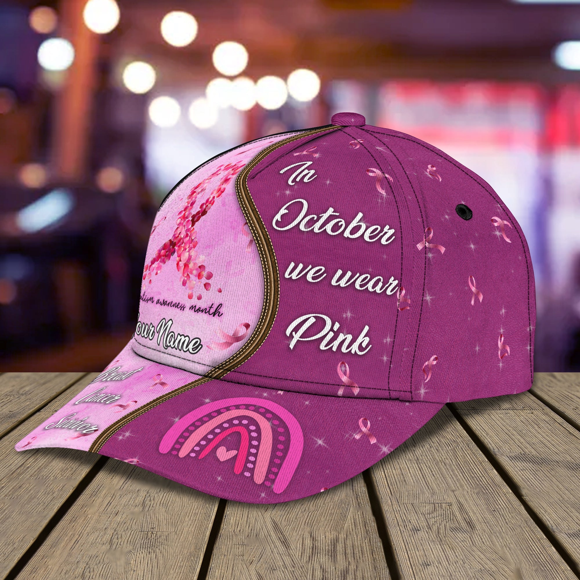 Personalized Breast Cancer Awareness Cap - Custom Classic Cap Trucker Hats Custom Hats Gifts For Men & Women