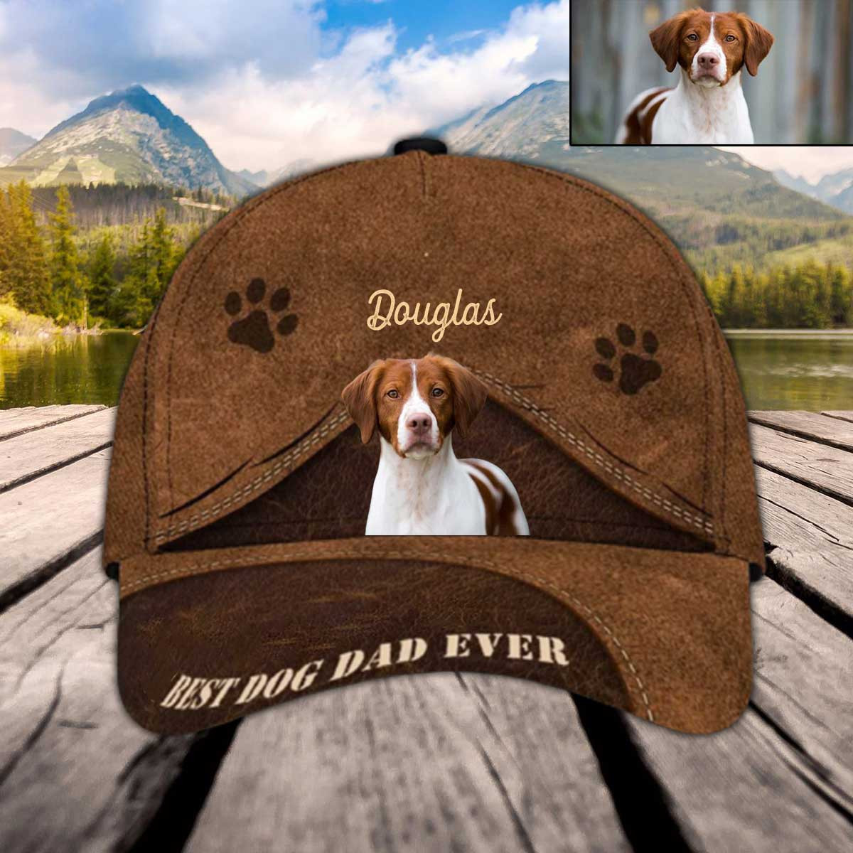 Personalized Brittany Hat, Custom Photo Brittany 3D Cap for Mom Trucker Hats Custom Hats Gifts For Men & Women
