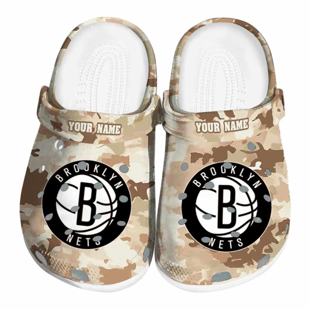 Personalized Brooklyn Nets Desert Camo ClogTVC1801681