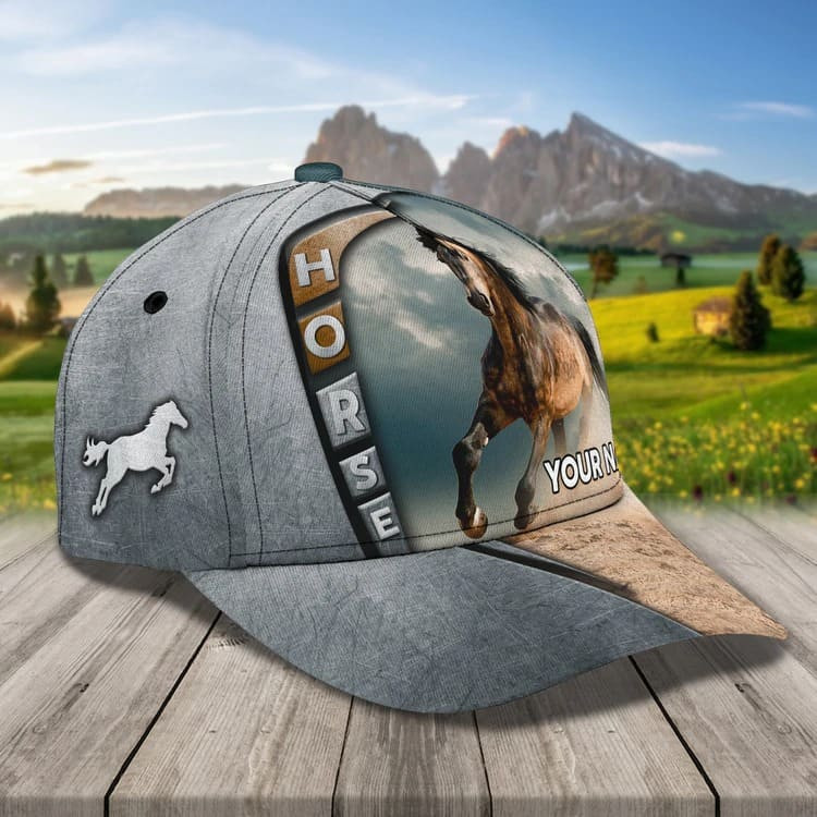 Personalized Brown Horse Cap, 3D All Over Printed Brown Horse Hat for Husband and Wife Trucker Hats Custom Hats Gifts For Men & Women