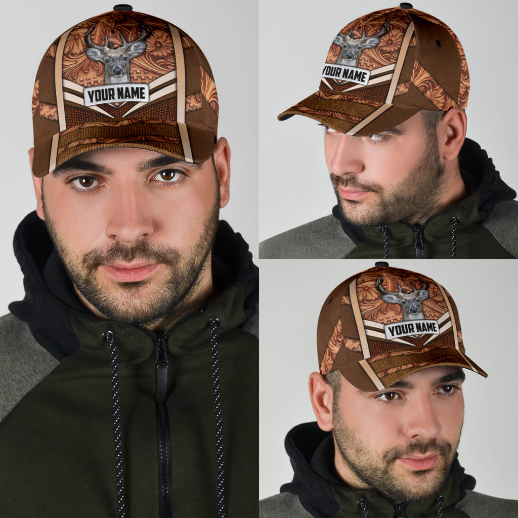 Personalized Brown Hunting Baseball Cap Hat For Men And Women Hunting Gift For Son Dad Trucker Hats Custom Hats Gifts For Men & Women