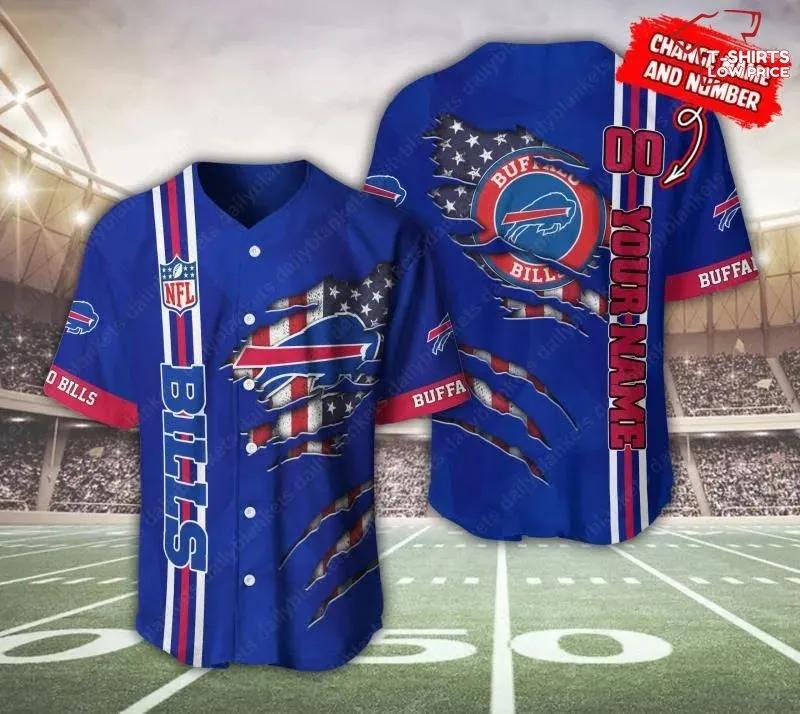 Personalized Buffalo Bills Afc Torn Flag NLF Baseball Jersey For Fan