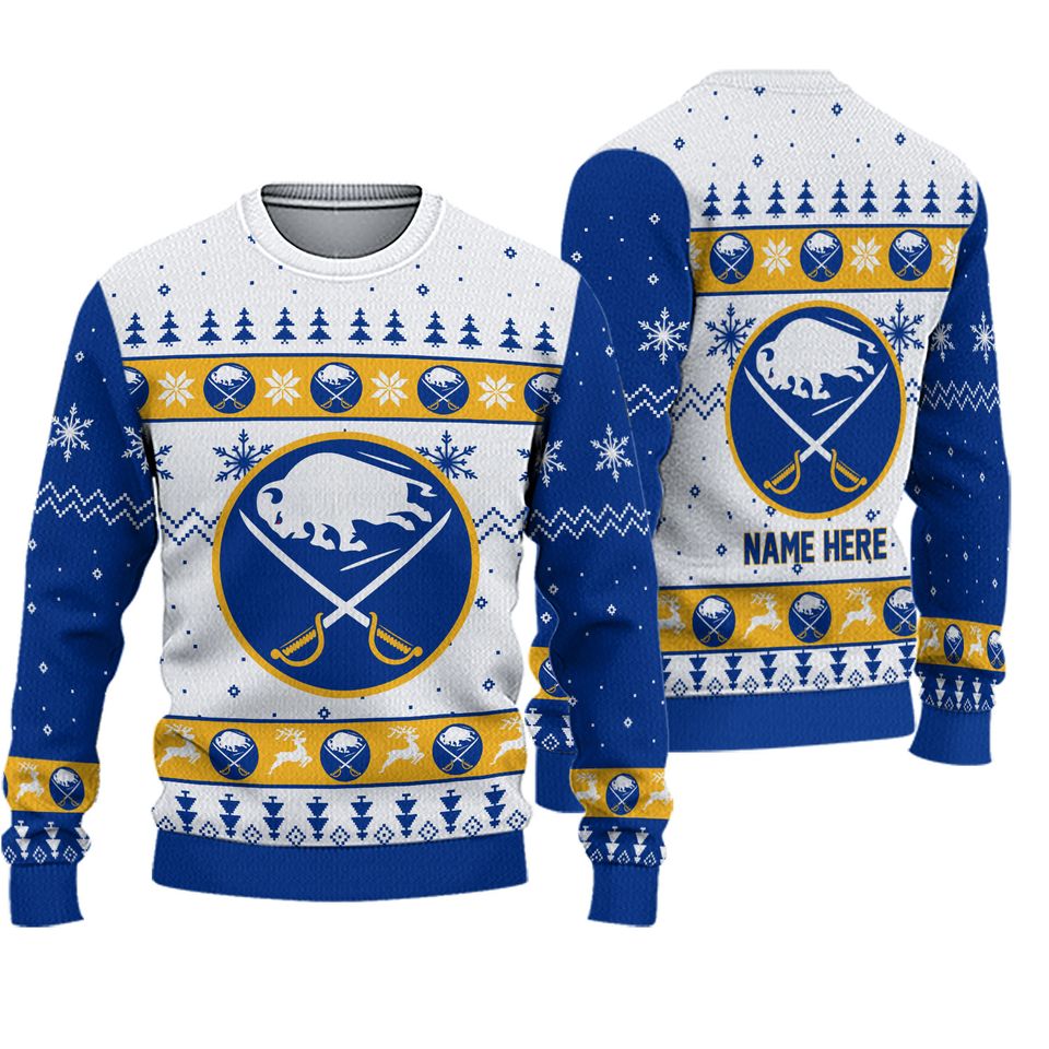 Personalized Buffalo Sabres Ice Hockey Christmas Ugly Sweater